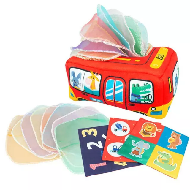 Kids Tissue Box Baby Sensory Toy Colorful Rainbow Dance Scarves Educational Toys