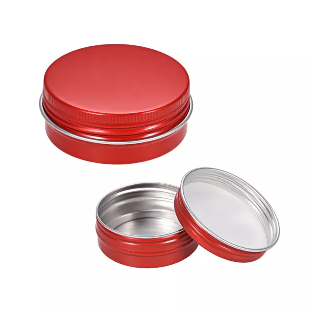 1oz Round Aluminum Cans Tin Screw Top Metal Lid Containers Red 30ml 24pcs