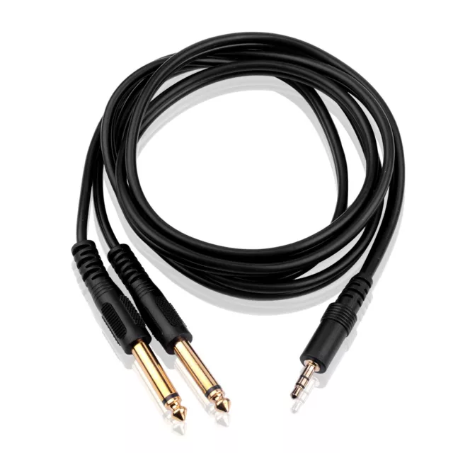 1,5M Stereo 3.5mm Klinke auf Dual 6.35mm Mono Y AudioKabel Audio Splitter Kabel