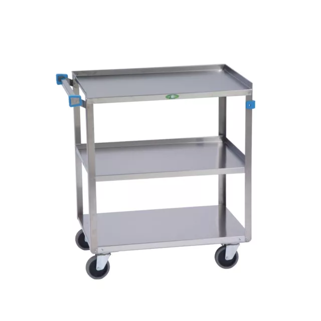 LAKESIDE 422 Manufacturing Utility Cart, Stainless Steel, 3 Shelves, 500 lb. ...