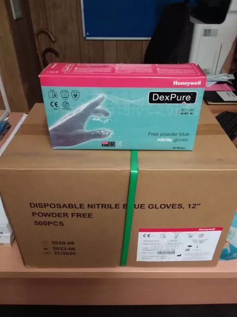 Honeywell Dexpure Non Powdered Nitrile Gloves Size 7 Box Of 500 Gloves