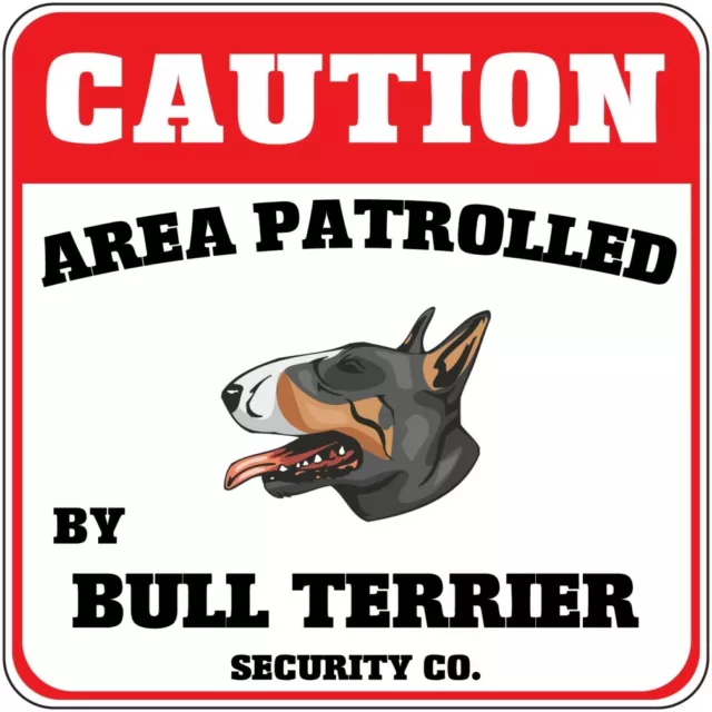 Crossing Sign Caution Area Patrolled Bull Terrier Dog Security Cross Xing Metal