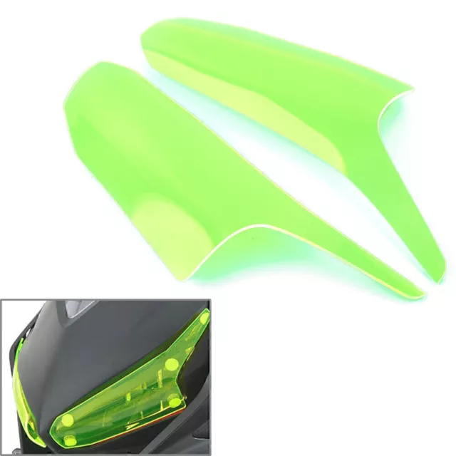 2x Green Headlight Guard Shield Screen Lens Cover For Honda CBR650R 19-2021 GZ