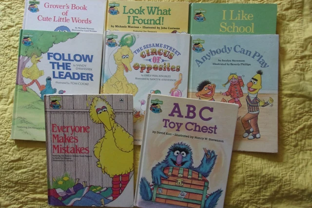 Lot of 8 *HC * 7 7/8" X 10 1/4" VTG 1980's Sesame Street Book Club Books ~ GUC