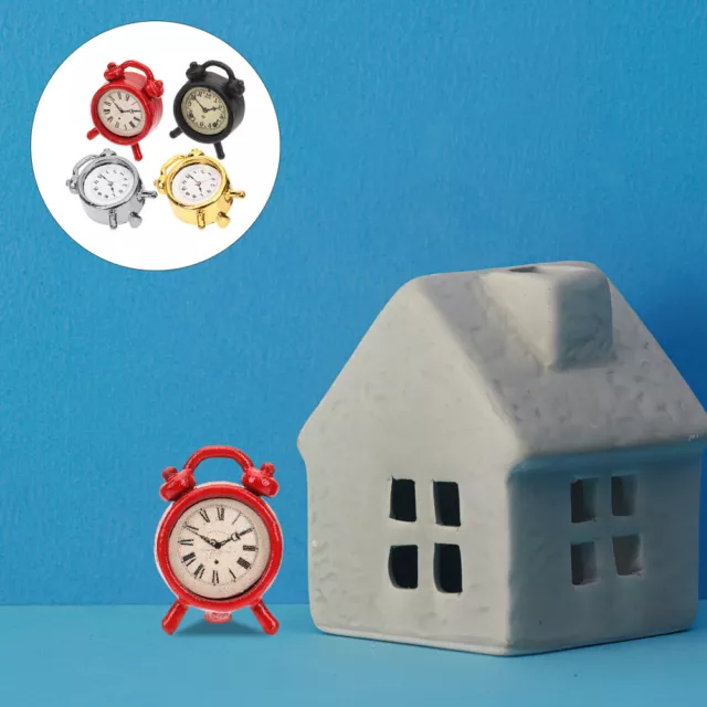 4 Miniature Retro Digital Alarm Clocks for DIY Crafts & Travel Accessories-PE