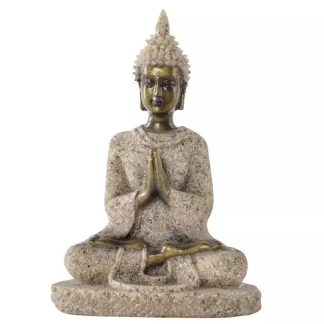 Resin Crafts Mini Sitting Buddha Buddhism Statue Feng Shui Home Decoration 9cm