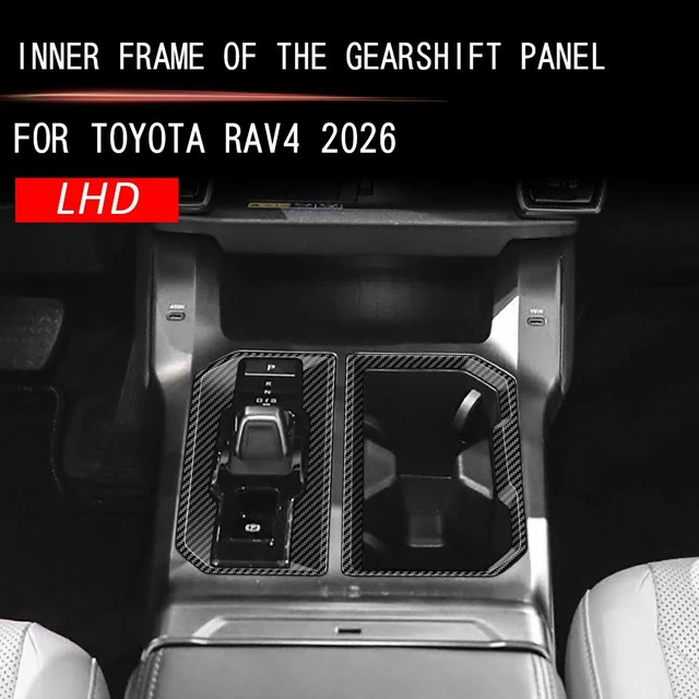 thumbnail image 2 of Carbon Fiber Gear Shift Panel Cover Trim For Toyota RAV4 2006-2012 - Black, Glossy Finish, Self-Adhesive 2 of 3