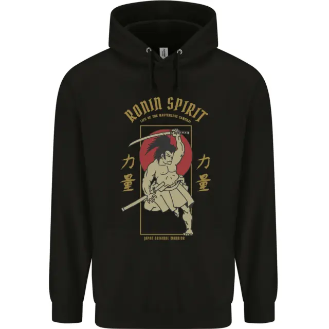 Ronin Spirit Samurai Japan Japanese Mens 80% Cotton Hoodie
