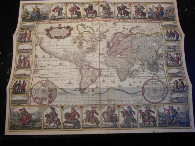 Weltkarte des Piscator  (17. Jhdt.)  "Nova totius Terrarum Orbis ... tabula"