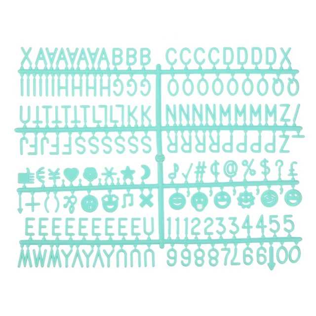 Símbolos de tablón de letras de fieltro 3/4 pulgadas verde claro cambiable