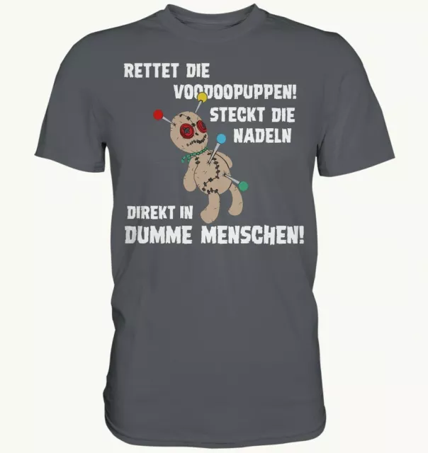 Voodoo Puppe Nadeln Dumme Menschen Spruch Spass Herren T-Shirt Funshirt 2