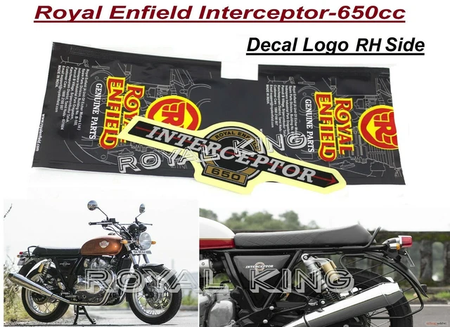 AUTOCOLLANT LOGO ROYAL Enfield côté droit pour Interceptor-650 EUR 59 ...