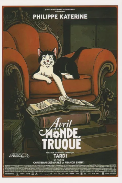 Carte postale TARDI Jacques affiche film Avril et le monde truqué 2015 (Katerine