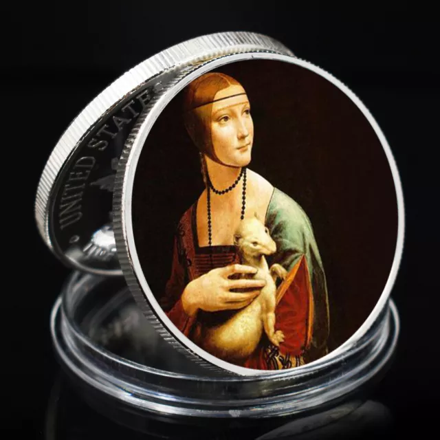Lady with An Ermine Silver Coin Leonardo Da Vinci Renaissance Challenge Medal