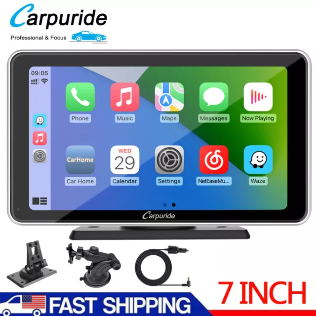 Carpuride 7" CarPlay TouchScreen Apple CarPlay Android Auto Car Stereo Bluetooth