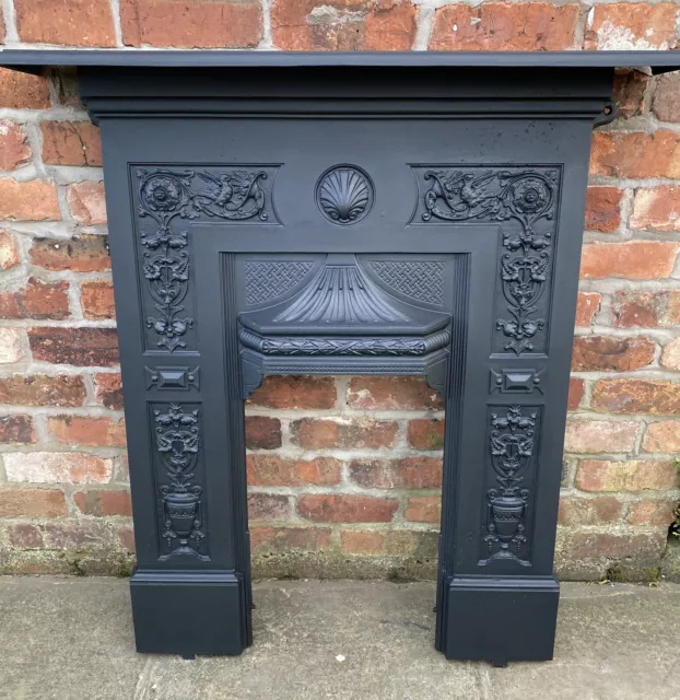 1892 Stunning Restored  Shell Victorian Antique Cast Iron Fire Place Fireplace 9