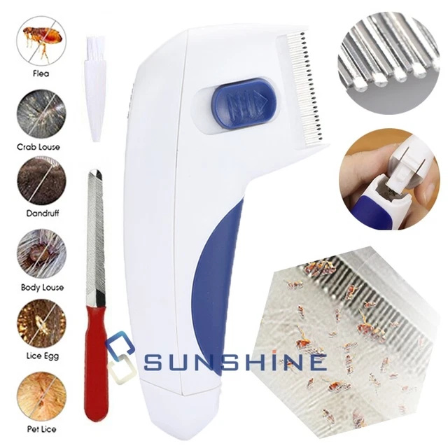 Electric Pet Dog Cat Anti Flea Comb Brush Electric Head Lice Remover & Nail File