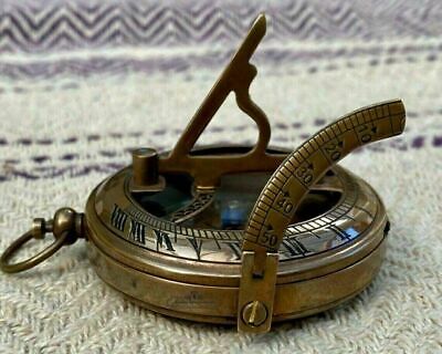Antique Brass compass with Antique Nautical sundial compass Use For Navy Gift