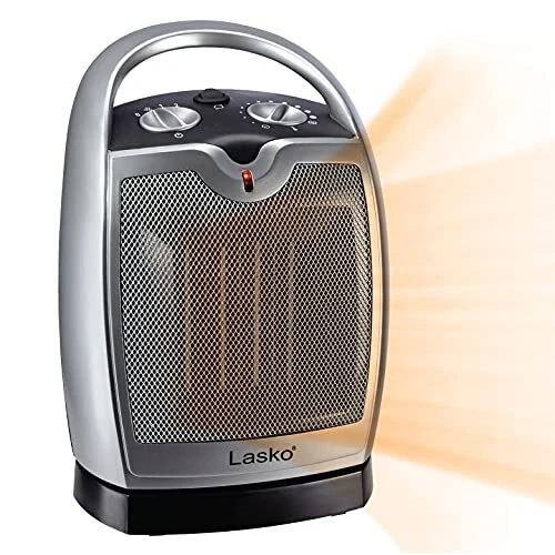 Lasko Oscillating Ceramic Tabletop Space Heater for Home with Adjustable Ther...