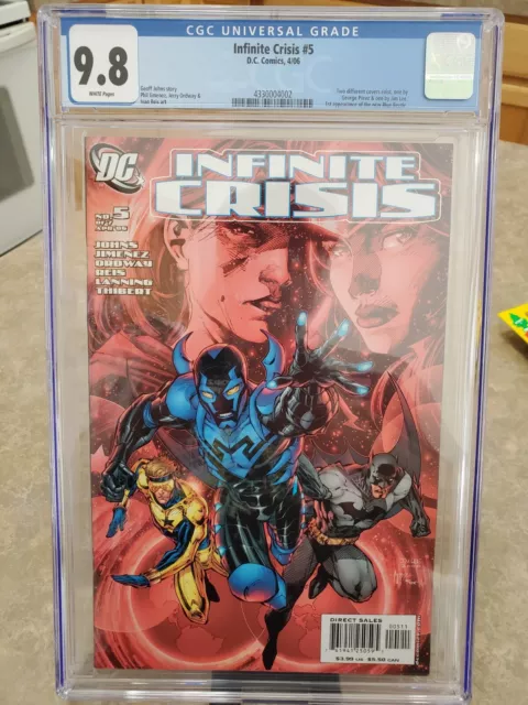Infinite Crisis #5 CGC 9.8 (2006) 1st App New Blue Beetle Jim Lee Cover WP