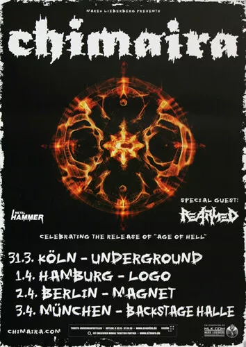 Chimaira - The Age Of Hell, Tour 2012 | Konzertplakat | Poster