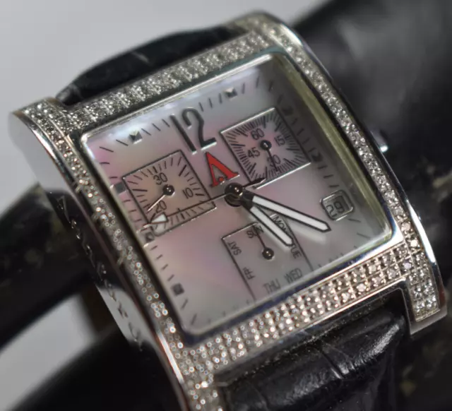 Ashford SCD 3210 Sophia Diamond MOP Women's Chronograph Watch NEW BATT!