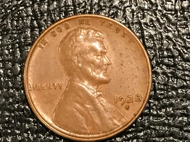 High Grade Xf 1938 S Lincoln Cent-Old Coin-Jan334