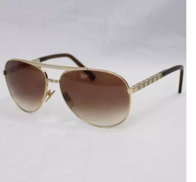 LOUIS VUITTON Metal Attitude Pilote Sunglasses Z0339U Gold 1292352