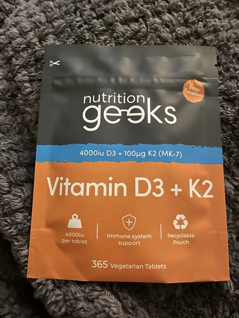 NUTRITION GEEKS VITAMIN D3 K2 Supplement 365 Tablets New Unopened £7.86 ...