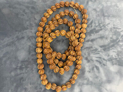46 Inches WOW Tibetan Natural Old Hand Carved *Prayer* 108 Beads Necklace