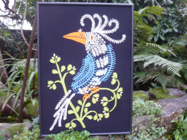 Ancienne tapisserie Pierre TOULHOAT broderie bretonne Le Minor