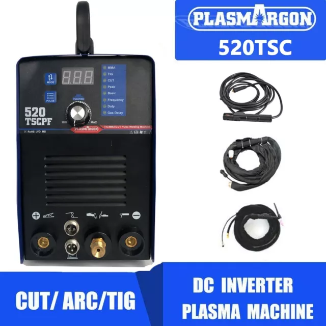 520TSC 3 in 1 Plasma Cutter/TIG/ARC MMA Welding Machine Pulse Digital Foot Pedal