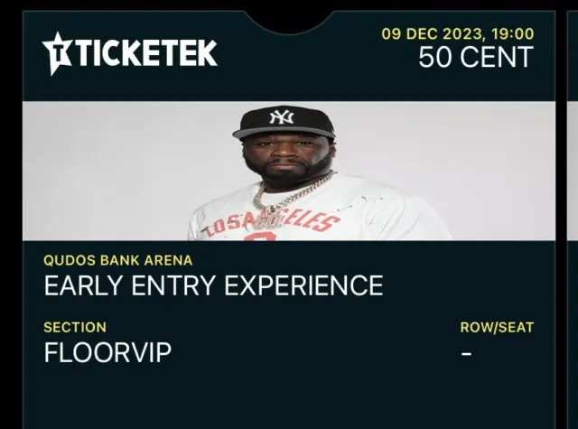 50 Cent VIP Sydney Tickets X2