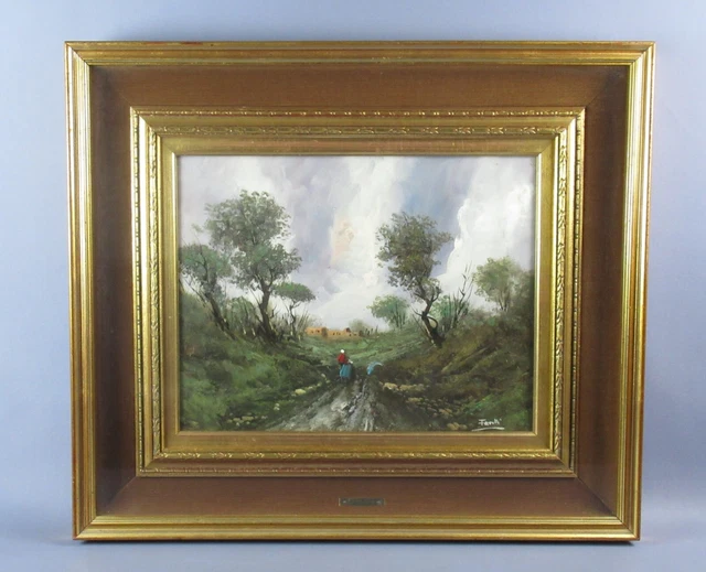 Quadro olio su faesite Favelli firmato da parete paesaggio vintage anni ‘70