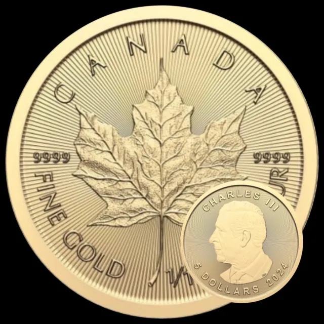 Goldmünze 1/10 Unze/oz  999.9 Gold „Maple Leaf“ 2024