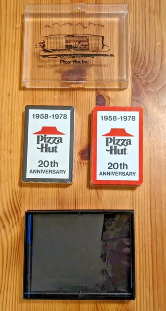 Pizza Hut Playing Cards Set Case 20th Anniversary 1958-1978 Made in USA