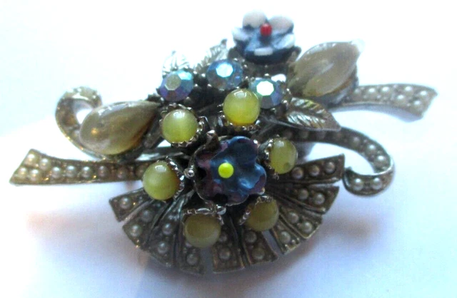 Broche Ancienne En émaux D'art Vintage Unique - Occasion, Magnifique Pièce De Créateur Sans Marque