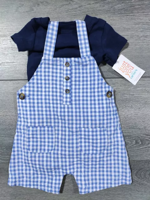 Carters Outfit 3 Months Baby Boys Outfit Blue Overall Creeper Bodysuit