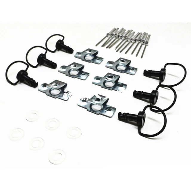 Motorcycle D-Ring 1/4 Turn Quick Release Race Fairing Fasteners Rivet Pin 10 Set