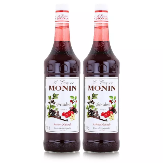 Monin Sirup Grenadine 1 Liter - Cocktails Milchshakes Kaffeesirup (2er Pack)