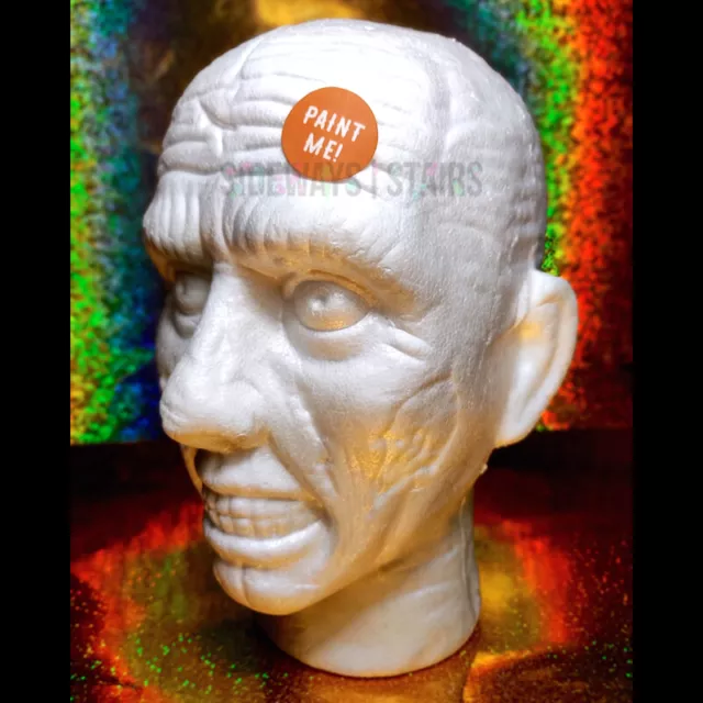 FOAM ZOMBIE HEAD paint me Halloween decoration styrofoam craft horror severed 2