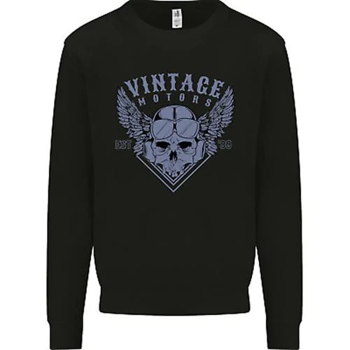 Vintage Motorcycle Biker Skulls Motobike Mens Sweatshirt Jumper