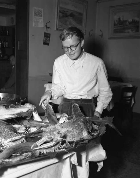 WRITER TRUMAN PERSONS Capote Wearing Turtle Glasses Standing - 1951
