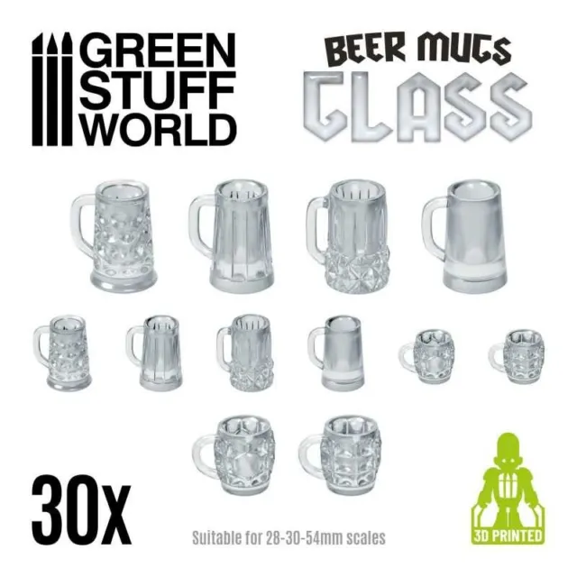 Jarras de Cerveza - Cristal Wargames Decoración Maqueta glass 40K copa