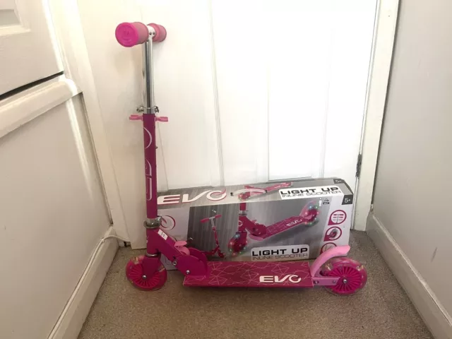 Evo Light Up Inline Folding Scooter - Pink - Good Condition