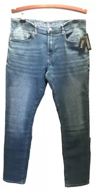 Buffalo David Bitton Ash X Slim Stretch Straight Mens 36x32 Vintage Blue Jeans