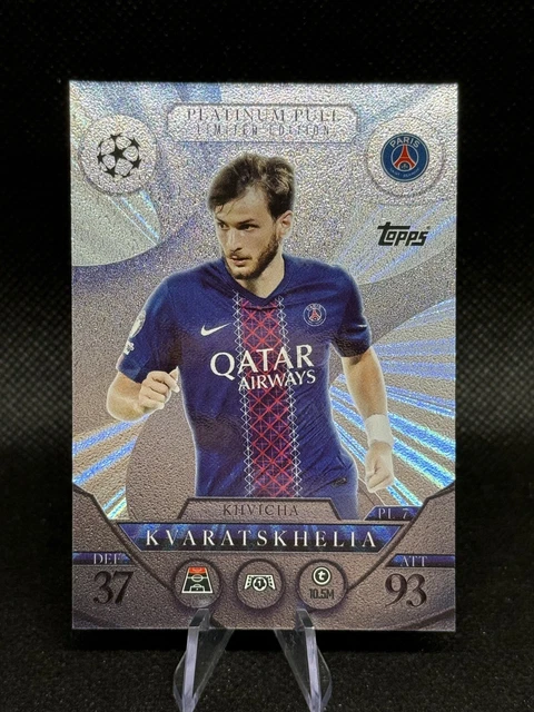 TOPPS MATCH ATTAX 2026 Khvicha Kvaratskhelia Platinum Pull Card PL7 PSG topps-match-attax-2026-khvicha-kvaratskhelia-platinum-pull-card-pl7-psg