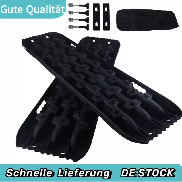 2 Stück Anfahrhilfe Schnee 10T Last Auto Nylon Sandbleche Traktionshilfe Rampen