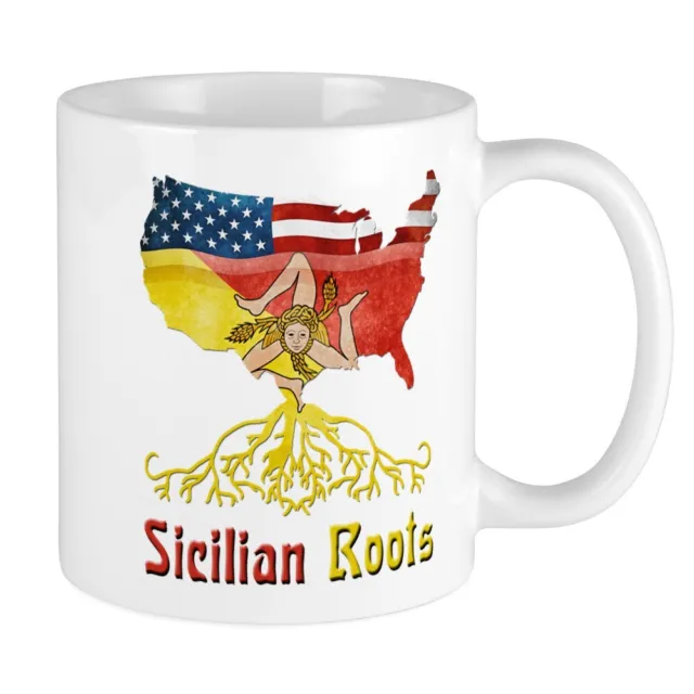 CafePress American Sicilian Roots Mug 11 oz Ceramic Mug (691435021)