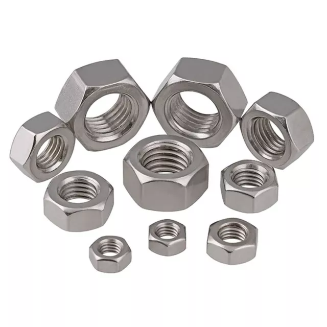 Hexagon Full Nuts M1 M2 M2.5 M3 M4 M5 M6-M36 Hex Nuts A2 Stainless Steel DIN934